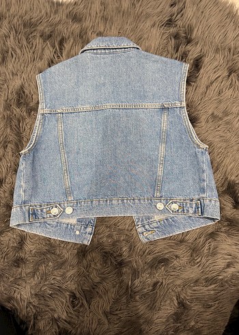 Kadın Kolsuz Kot Yelek Denim - Görsel 2