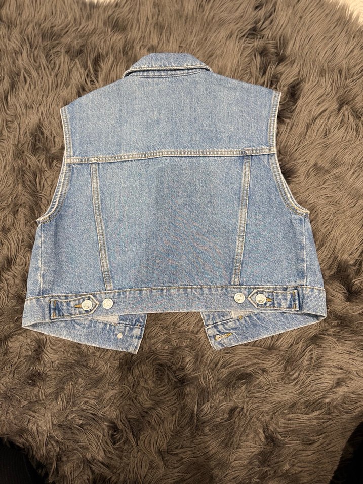 Kadın Kolsuz Kot Yelek Denim - Görsel 2