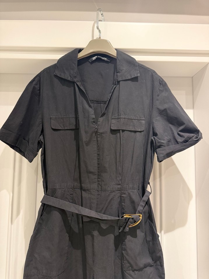 Zara Kemerli Siyah Kadın  Tulum - Görsel 4