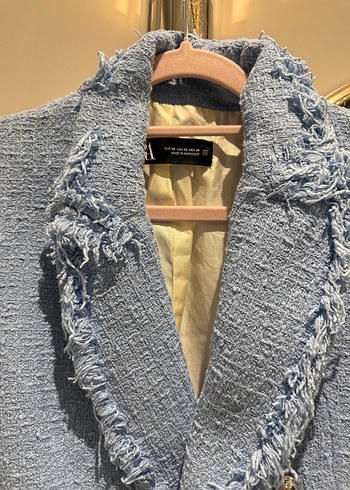 Kadın Mavi Mini Denim Ceket - Görsel 3