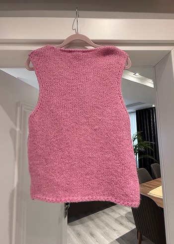 İpekyol Pembe Örgü Kolsuz Triko Yelek - Görsel 2