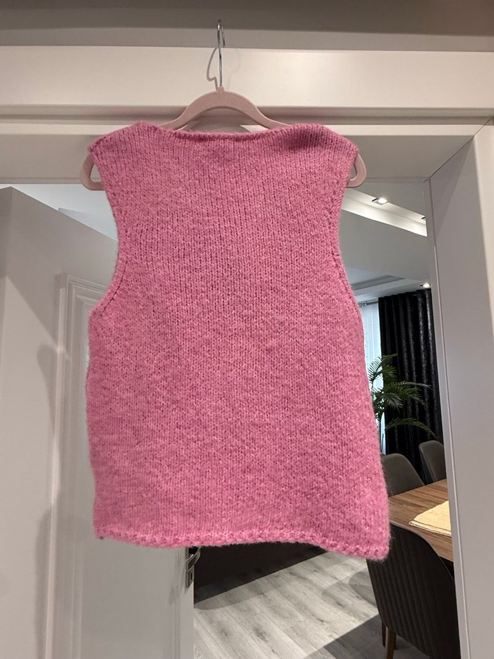 İpekyol Pembe Örgü Kolsuz Triko Yelek - Görsel 2
