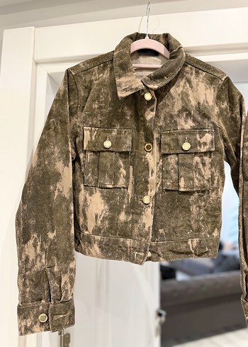 Yeşil bej  Desenli Kadın Denim Takım - Görsel 2