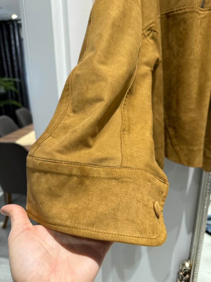 İpekyol Kadın Kahverengi Süet Fermuarlı sweat - Görsel 4