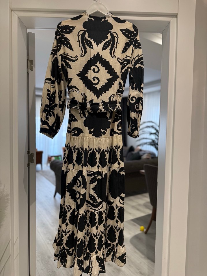 Siyah Bohem Uzun Elbise - Görsel 3