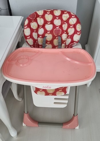 Beden pembe Renk Pembe Apple Desenli Çocuk Mama Sandalyesi