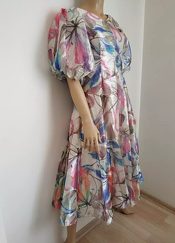 Balon Kol renkli abiye elbise - Görsel 2