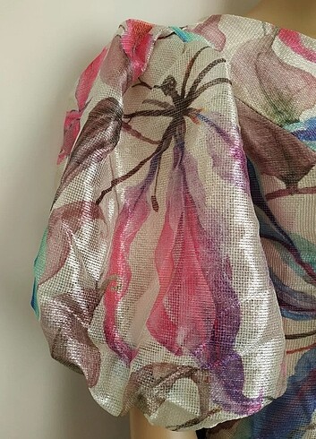 Balon Kol renkli abiye elbise - Görsel 5