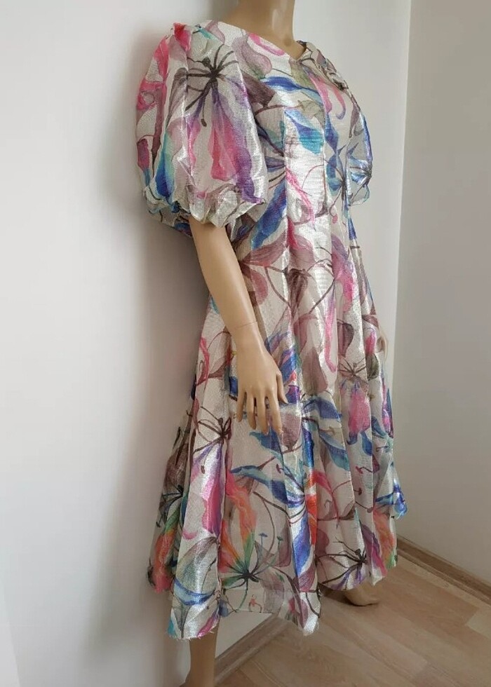 Balon Kol renkli abiye elbise - Görsel 2