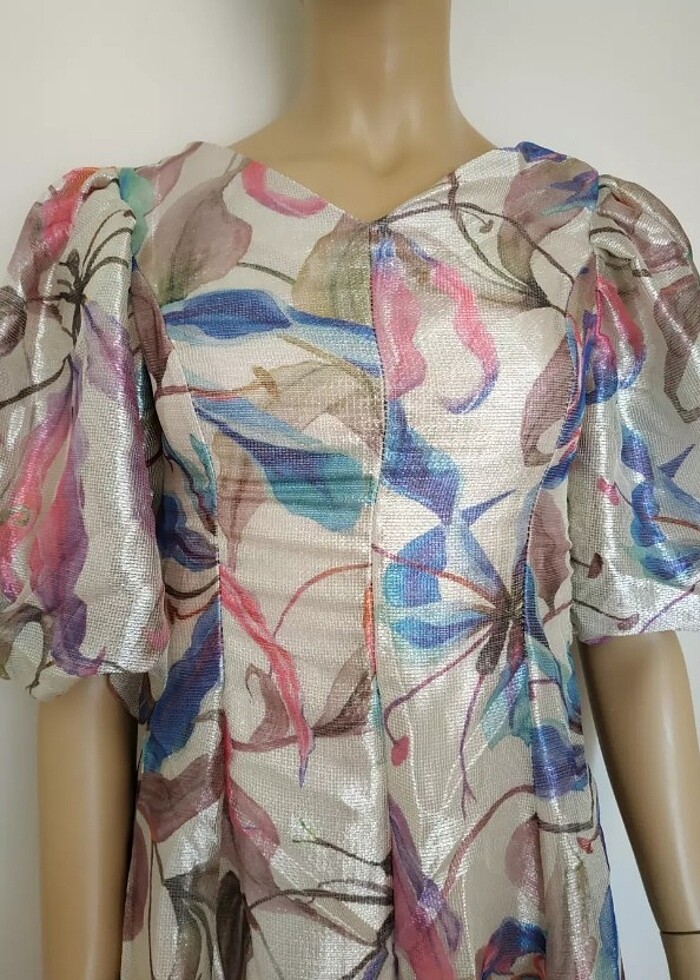 Balon Kol renkli abiye elbise - Görsel 4