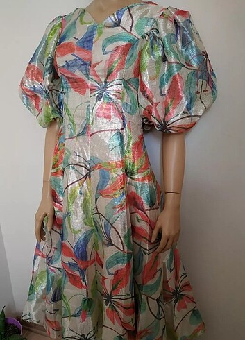 Trendyol & Milla Renkli balon Kol desenli abiye elbise 