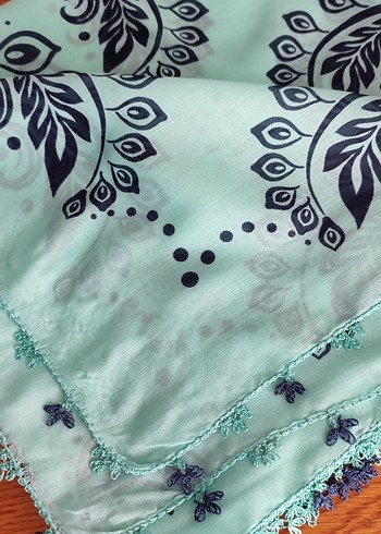 Renkli Dantel Detaylı Bohem Kadın Fuları - Görsel 3