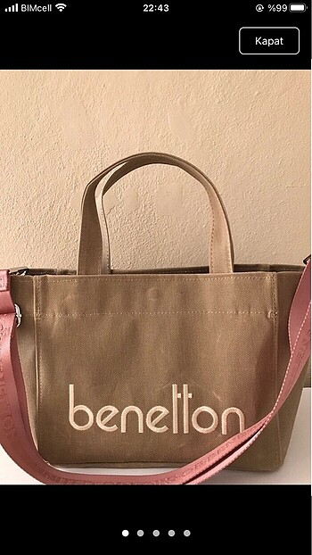 Benetton kanvas çanta