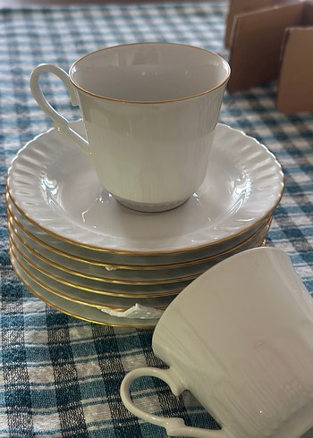 Beyaz Seramik 5li Fincan Tabağı - Görsel 3