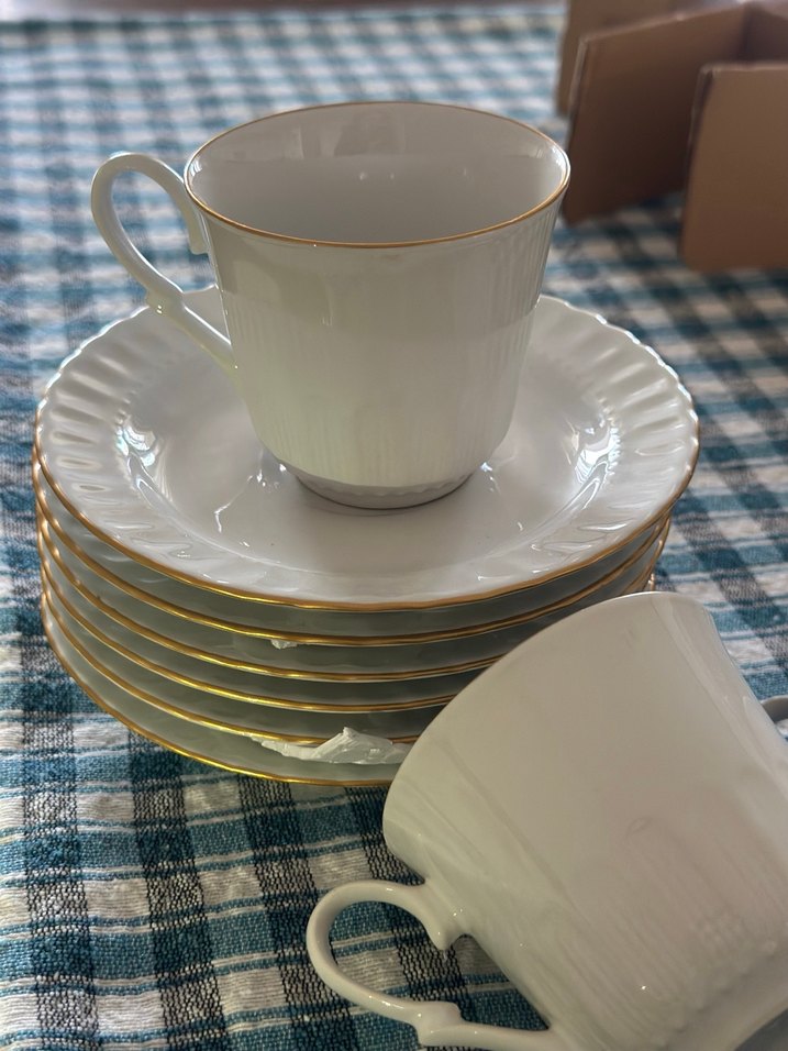 Beyaz Seramik 5li Fincan Tabağı - Görsel 3