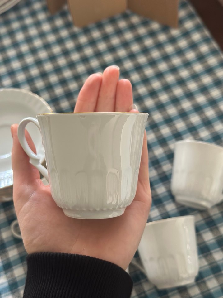 Beyaz Seramik 5li Fincan Tabağı - Görsel 4