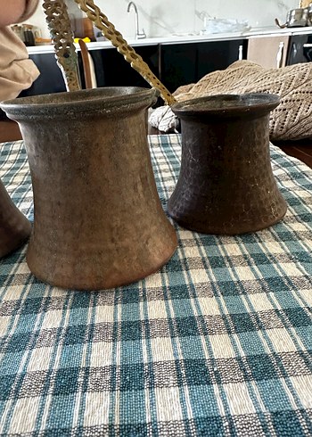 Bakır cezve seti, kahverengi ve gri tonlarda - Görsel 2