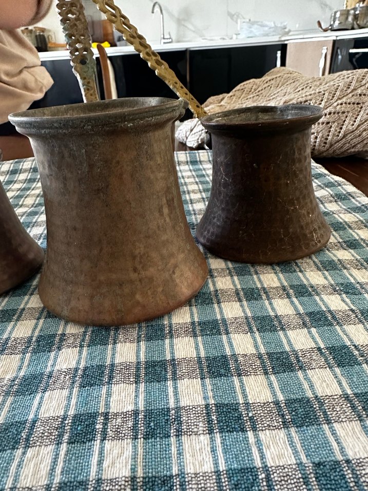 Bakır cezve seti, kahverengi ve gri tonlarda - Görsel 2