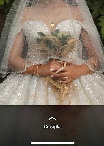 Beyaz V-Yaka Prenses Gelinlik - Görsel 2