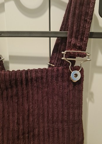 Mürdüm Askılı Mini Salopet - Görsel 3