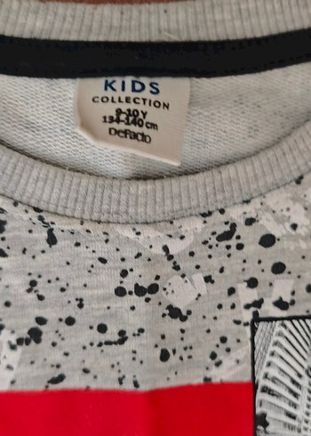 Defacto DeFacto Gri Baskılı Erkek Çocuk Kısa Kollu Sweatshirt
