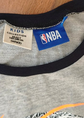 10 Yaş Beden DeFacto NBA Baskılı Gri Uzun Kollu Sweatshirt