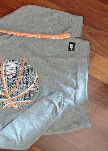 10 Yaş Beden gri Renk DeFacto NBA Baskılı Gri Uzun Kollu Sweatshirt