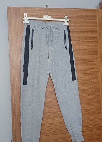 Gri Erkek Çocuk Fermuarlı Eşofman Altı