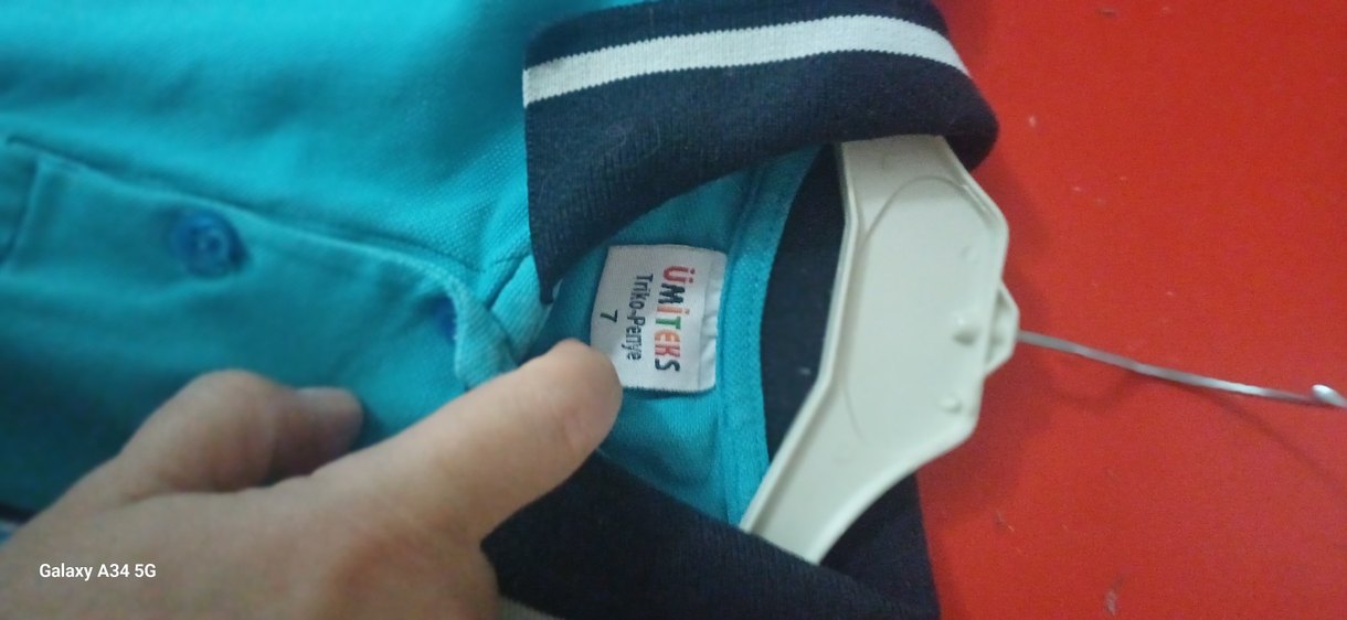 Erkek çocuk mavi Kısa Kollu Polo yaka okul Tişörtü - Görsel 3