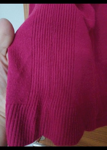 Fuşya renginde Kadın Yün Kazak - Görsel 3