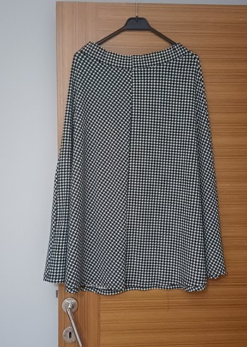 Kaz ayağı desenli Midi Volanlı Kadın Etek - Görsel 2