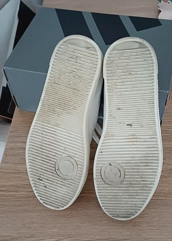 İçi dışi Gerçek Deri Beyaz Bağcıklı Kadın Sneakers - Görsel 5