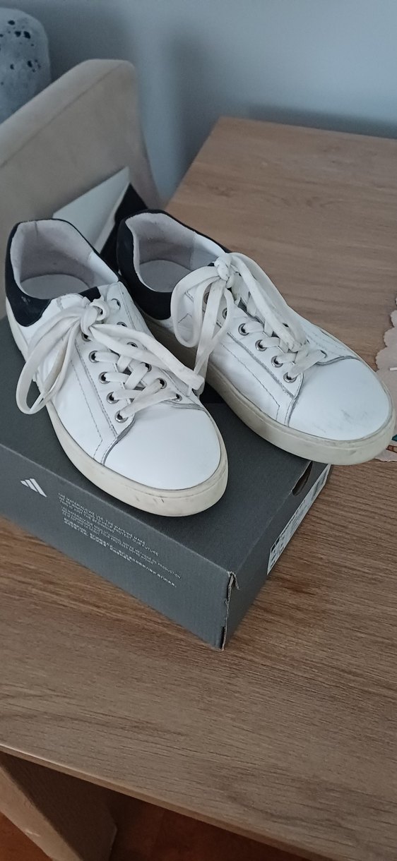 İçi dışi Gerçek Deri Beyaz Bağcıklı Kadın Sneakers - Görsel 2