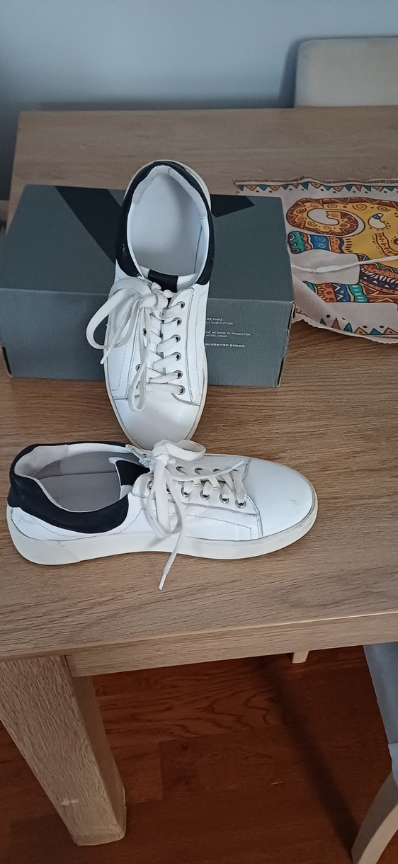 İçi dışi Gerçek Deri Beyaz Bağcıklı Kadın Sneakers - Görsel 3