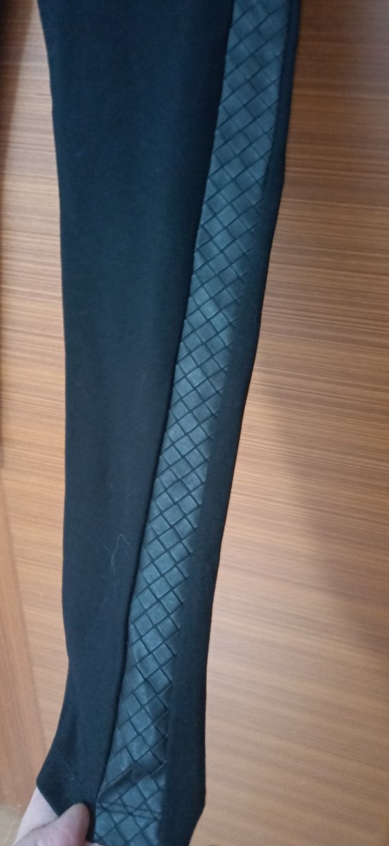 Siyah Kadın Yanları deri detaylı Hamile Spor Tayt - Görsel 3