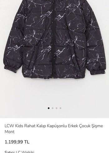 Erkek Çocuk Siyah mermer Desenli Mont - Görsel 5