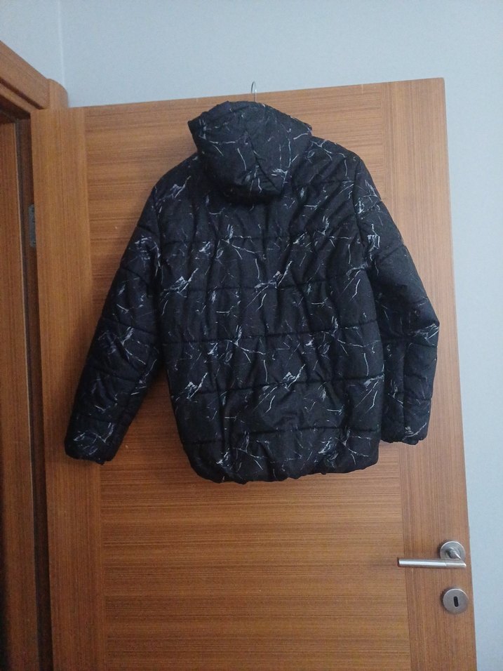 Erkek Çocuk Siyah mermer Desenli Mont - Görsel 2