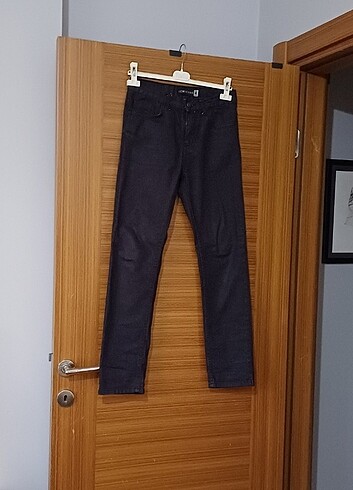 Siyah unisex kot pantalon 