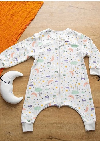 6-9 Ay Beden Kolu çıkan Fermuarlı Erkek Bebek Uyku Tulumu