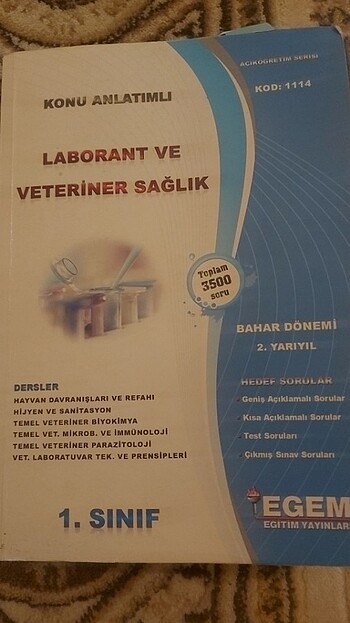Laborant ve Veteriner Sağlık çalışma kitabı egem yayınları 