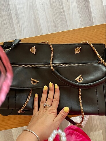 Beden Mango deri çanta büyük omuz çantası