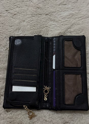 Siyah Kadın Süet Fermuarlı Cüzdan - Görsel 2