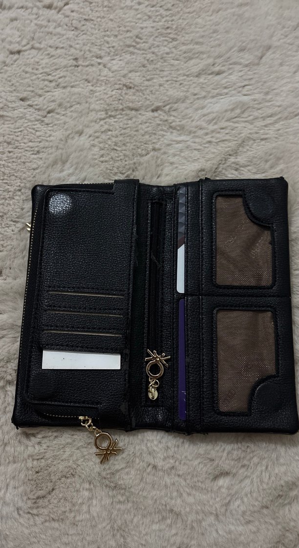 Siyah Kadın Süet Fermuarlı Cüzdan - Görsel 3