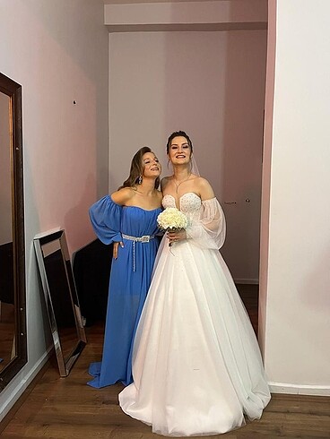 Abiye şık şifon içi astarlı elbise