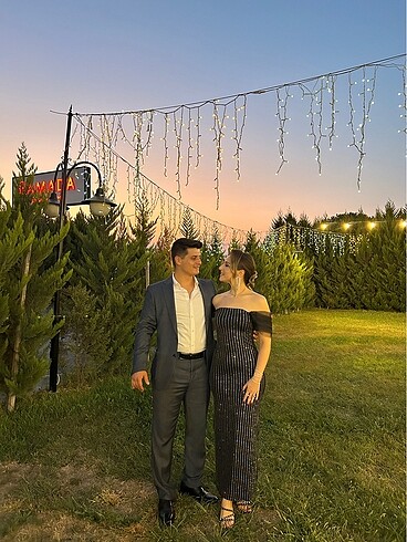 s Beden siyah Renk Taşlı Elbise