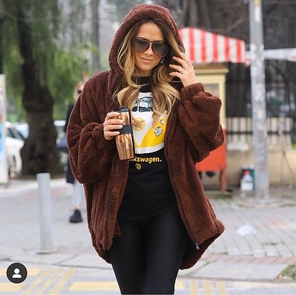 Kahve teddy polar standart beden sıcak tutuyor