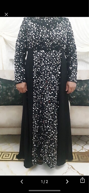 Siyah taşlı abiye