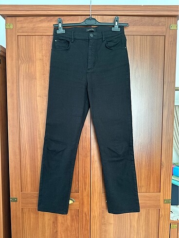 Massimo Dutti Siyah Boru Paça, yüksek bel Jean - 36 beden