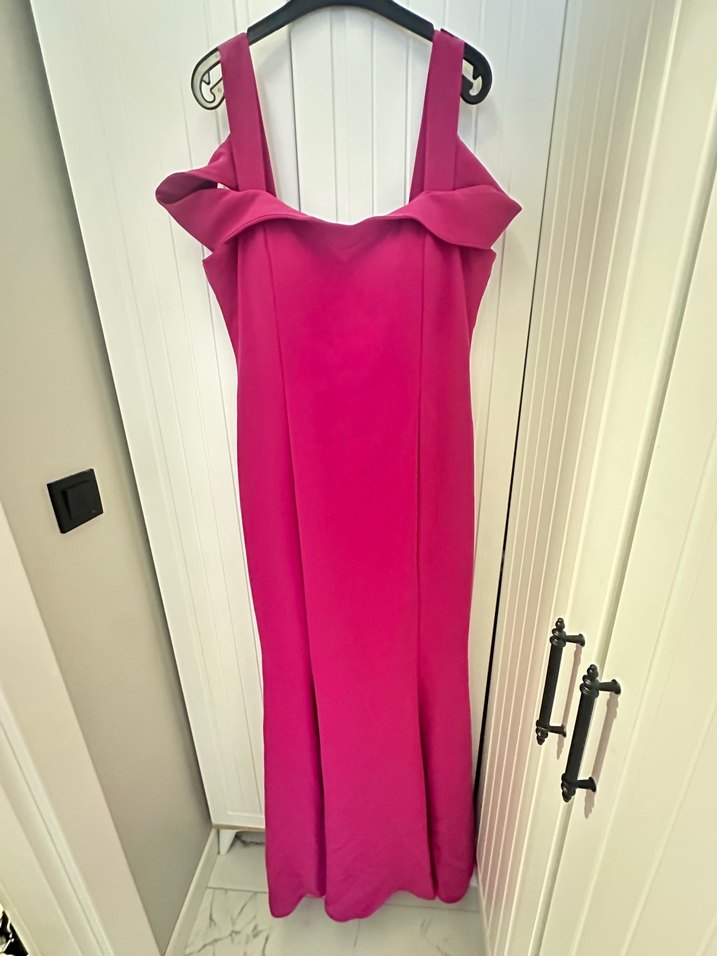 Pembe Uzun Straplez Parti Elbisesi - Görsel 3