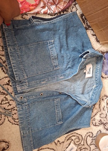 Düğmeli Mavi Kadın Denim Yelek